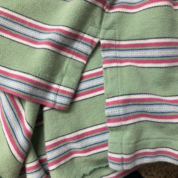 Polo Ralph Lauren Polo Shirt Green Pink Stripe Men's 4XB Big Rugby Golf Pastel - Picture 8 of 10
